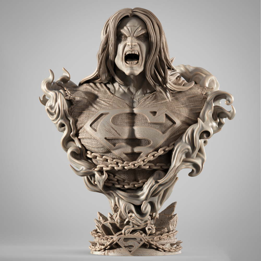 Superman Long Hair Dark Nights - Portrait Bust
