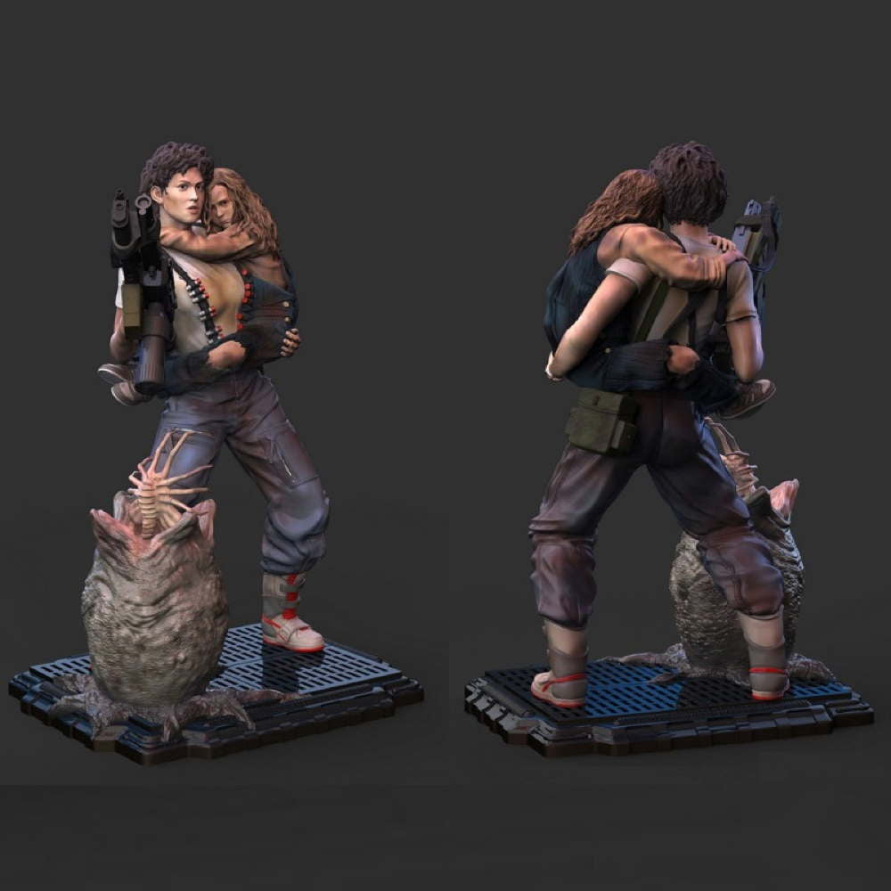 Aliens Ripley and Newt - Sculpture