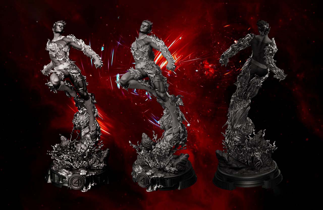 Human Torch - Johnny Storm - Sculpture