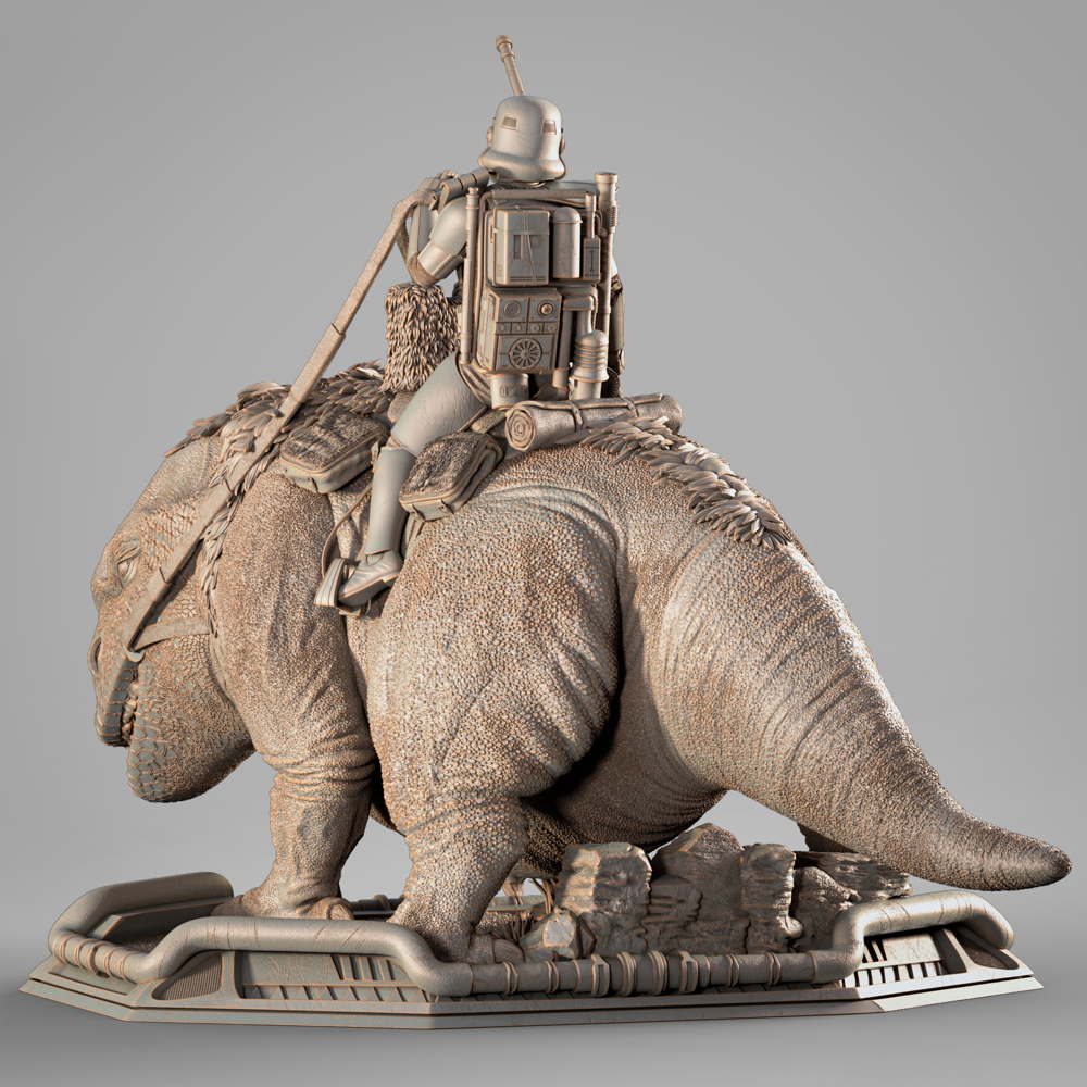 Sand Trooper in Dewback - Sculpture