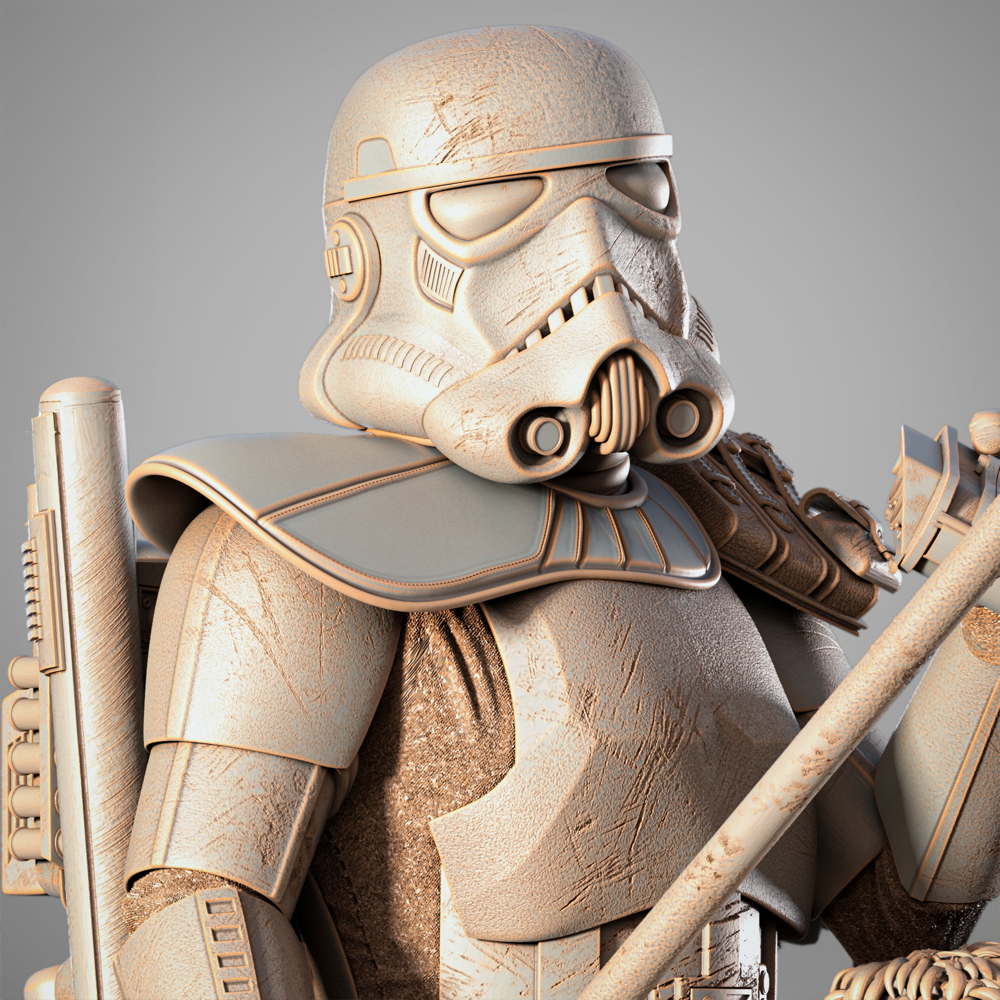 Sand Trooper in Dewback - Sculpture