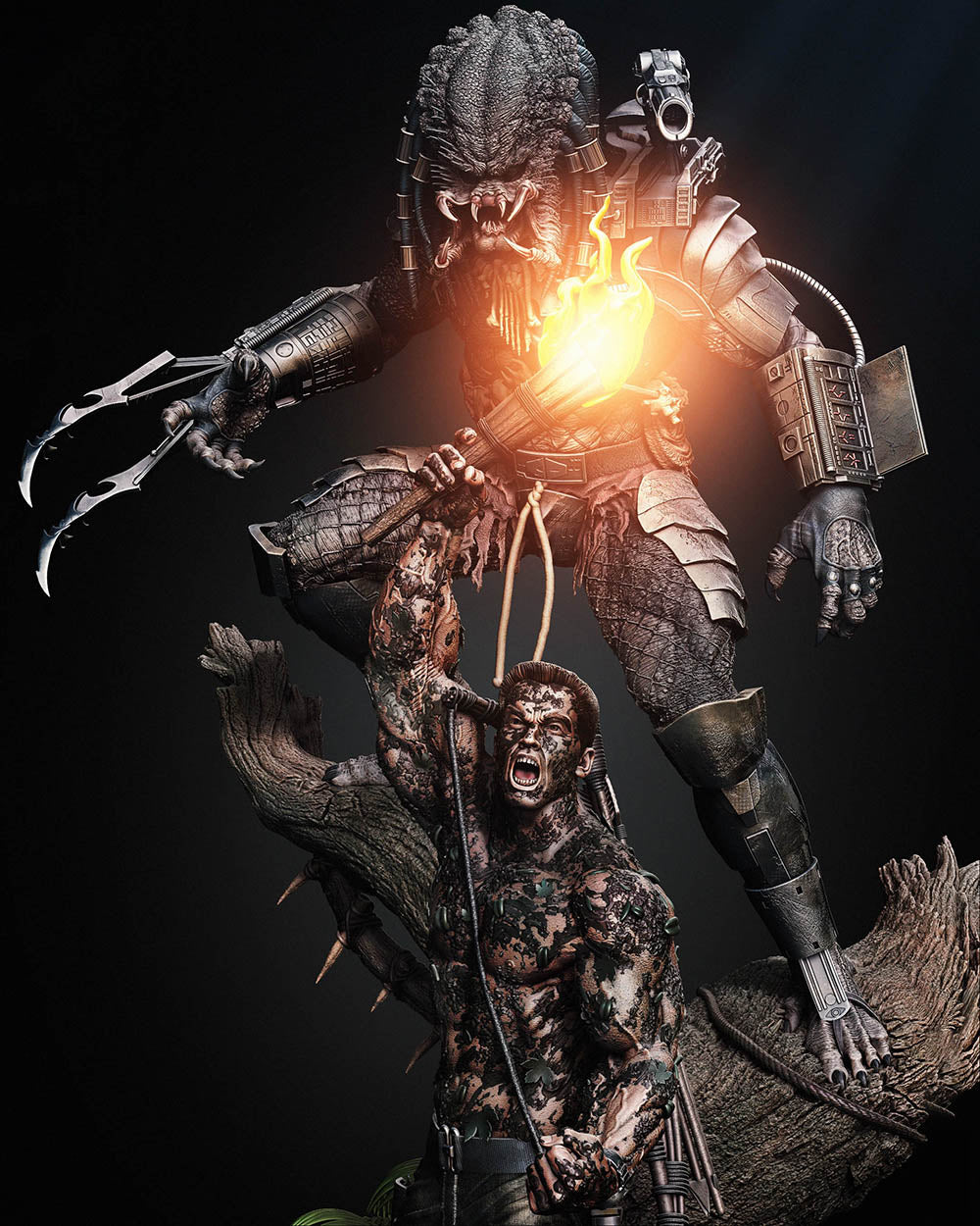 Predator and Dutch (Lifting the torch) - Diorama