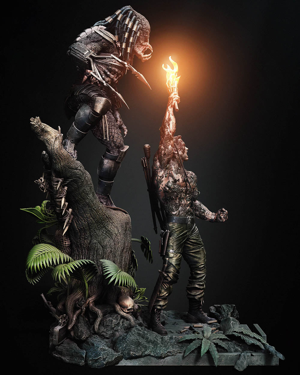 Predator and Dutch (Lifting the torch) - Diorama