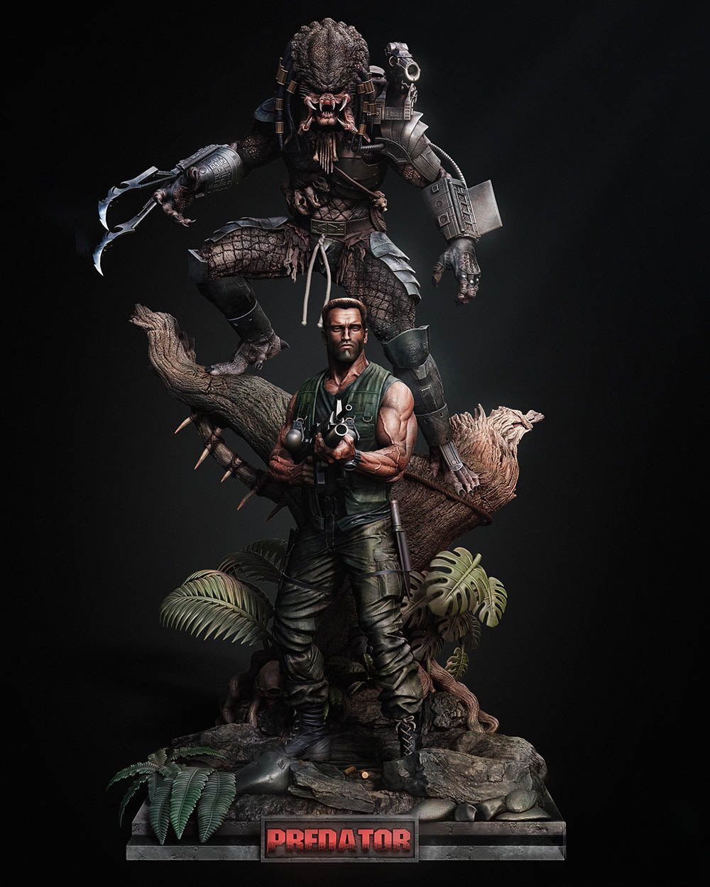 Predator and Dutch Diorama - Sculpture