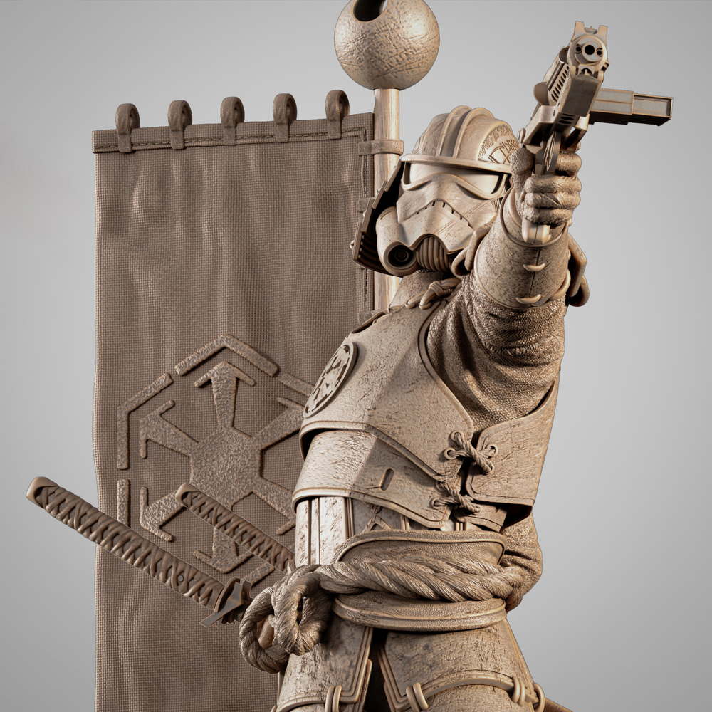 Stormtrooper Samurai - Sculpture