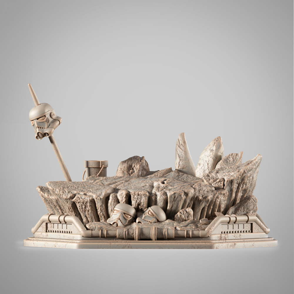 Mandalorian & Blurrg - Sculpture