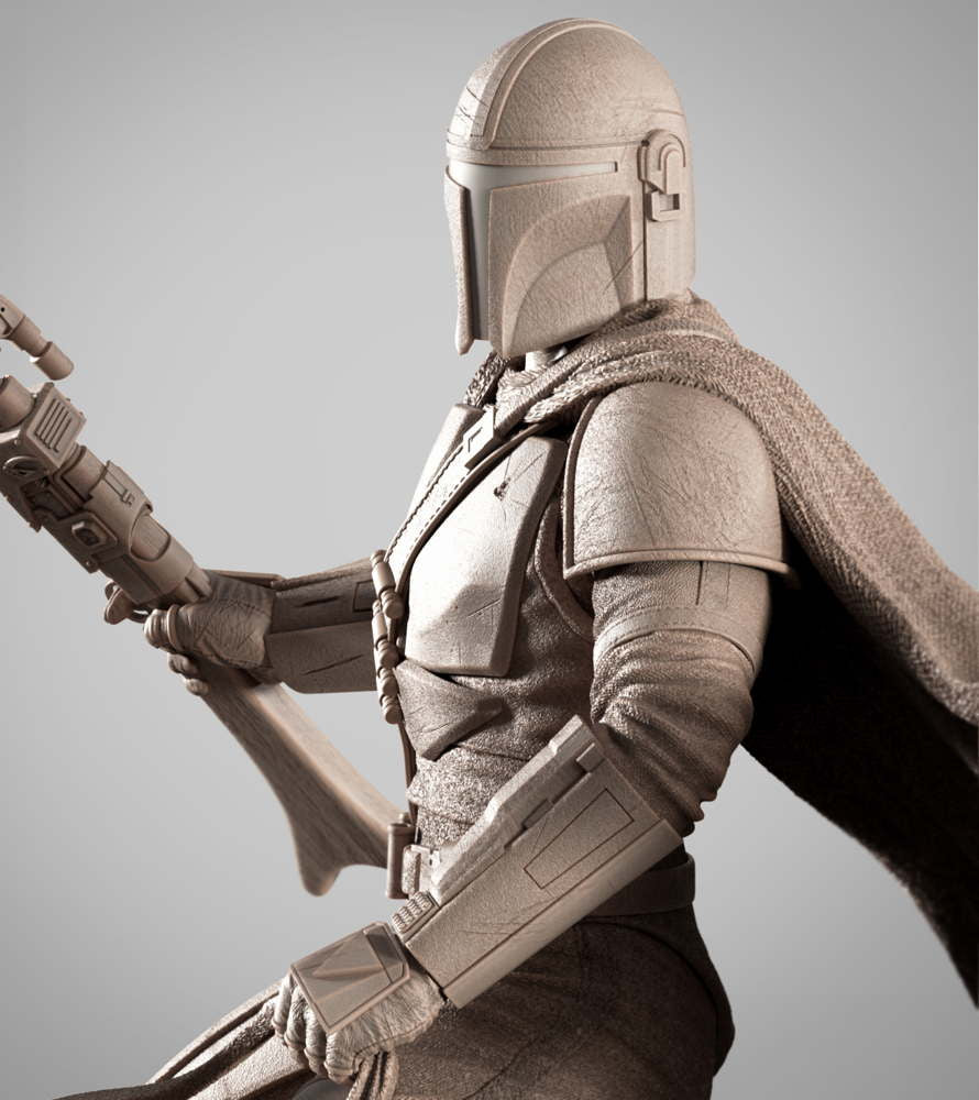 Mandalorian & Blurrg - Sculpture
