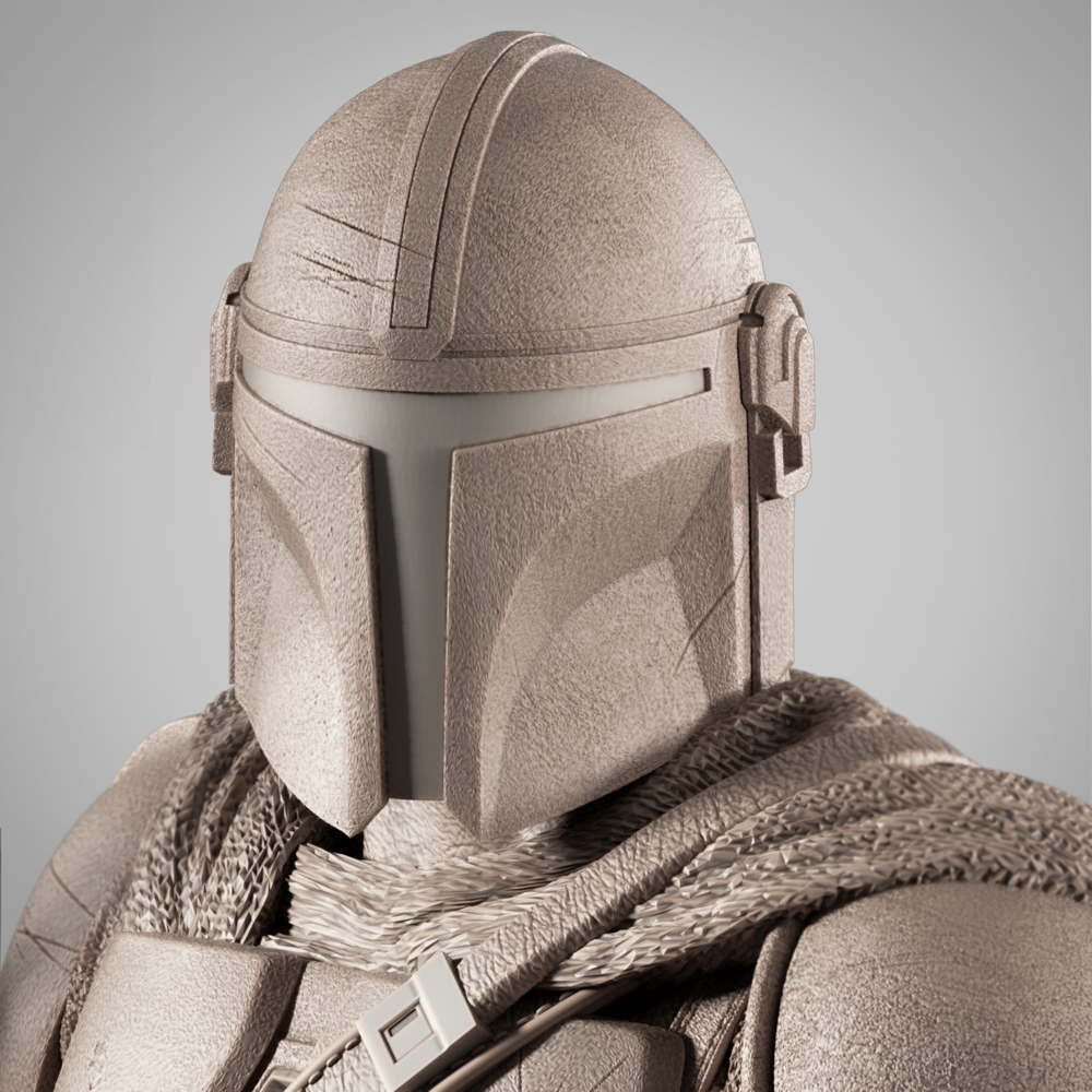Mandalorian & Blurrg - Sculpture