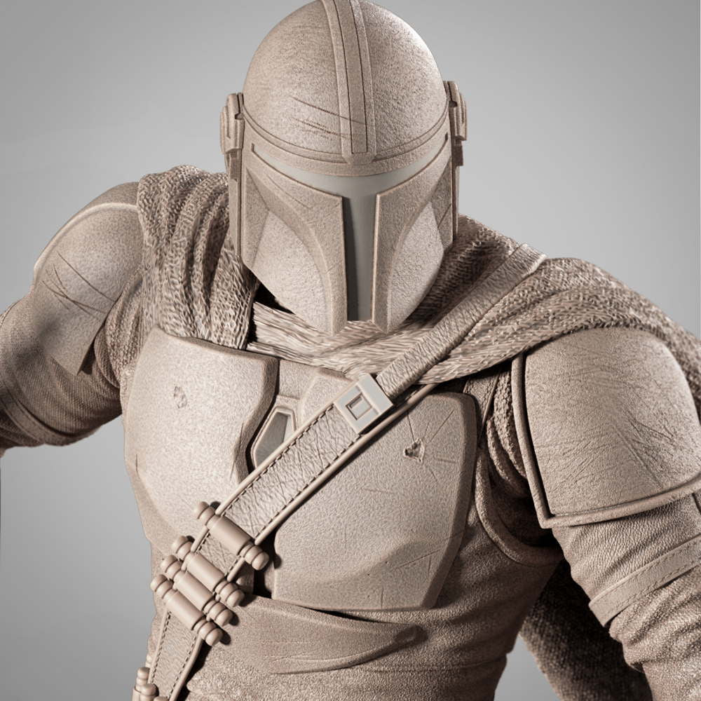 Mandalorian & Blurrg - Sculpture