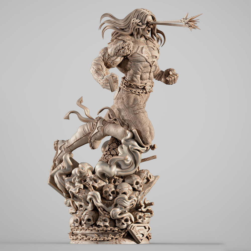 Superman Long Hair Dark Nights - Sculpture