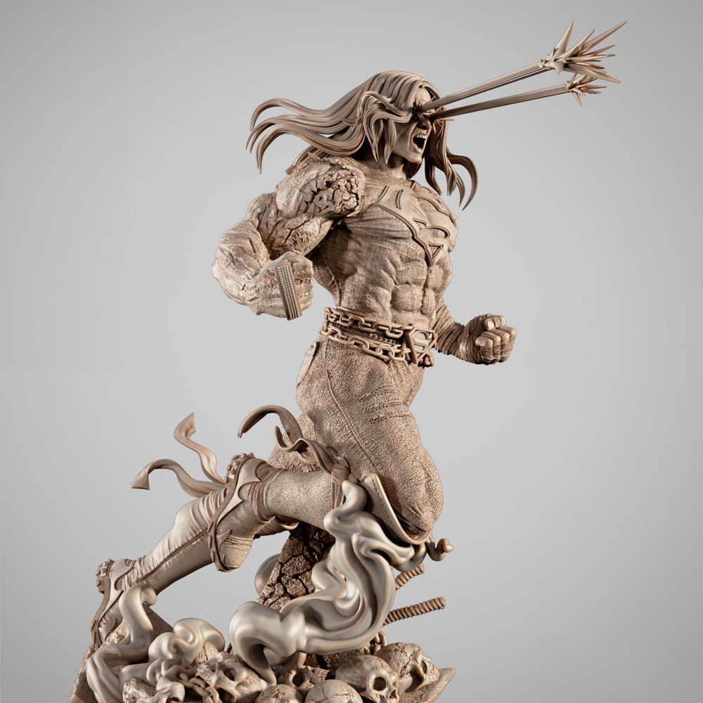 Superman Long Hair Dark Nights - Sculpture