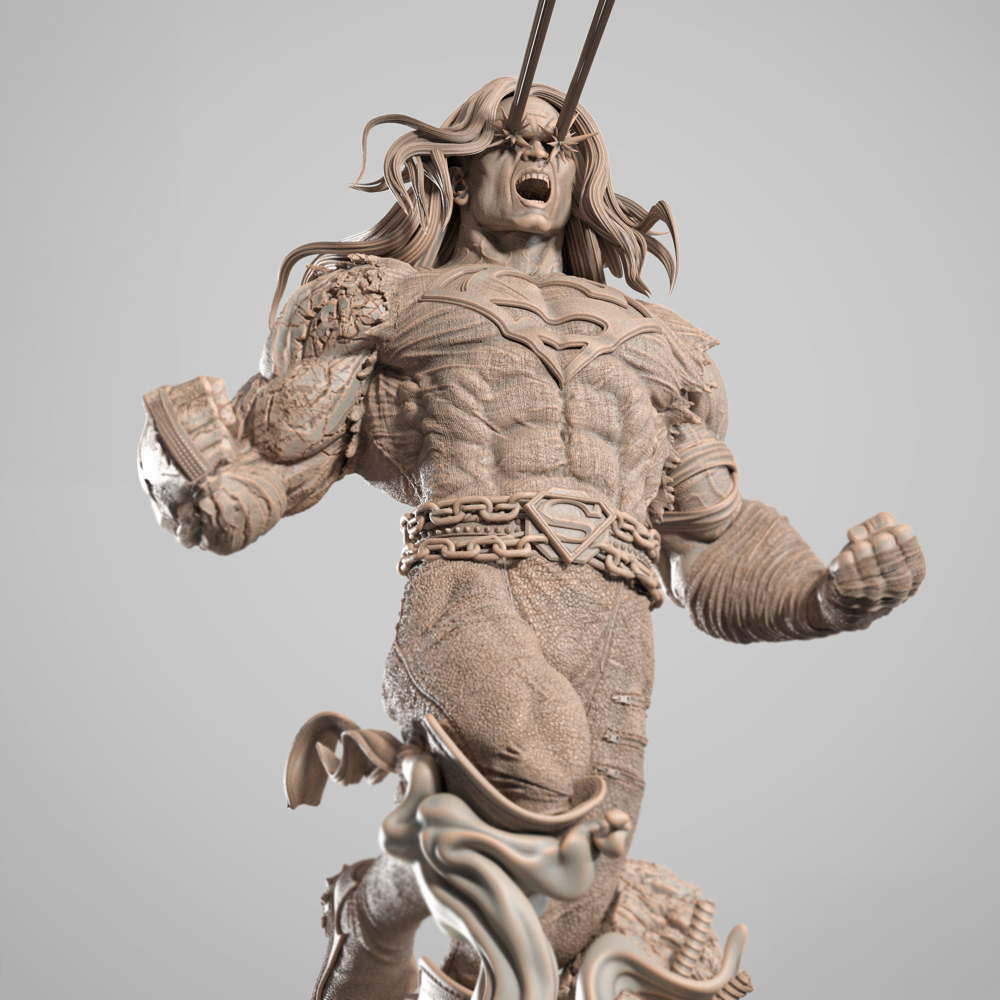 Superman Long Hair Dark Nights - Sculpture