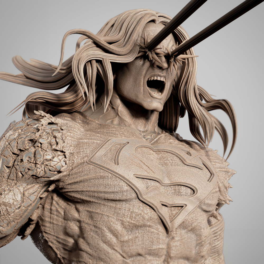 Superman Long Hair Dark Nights - Sculpture