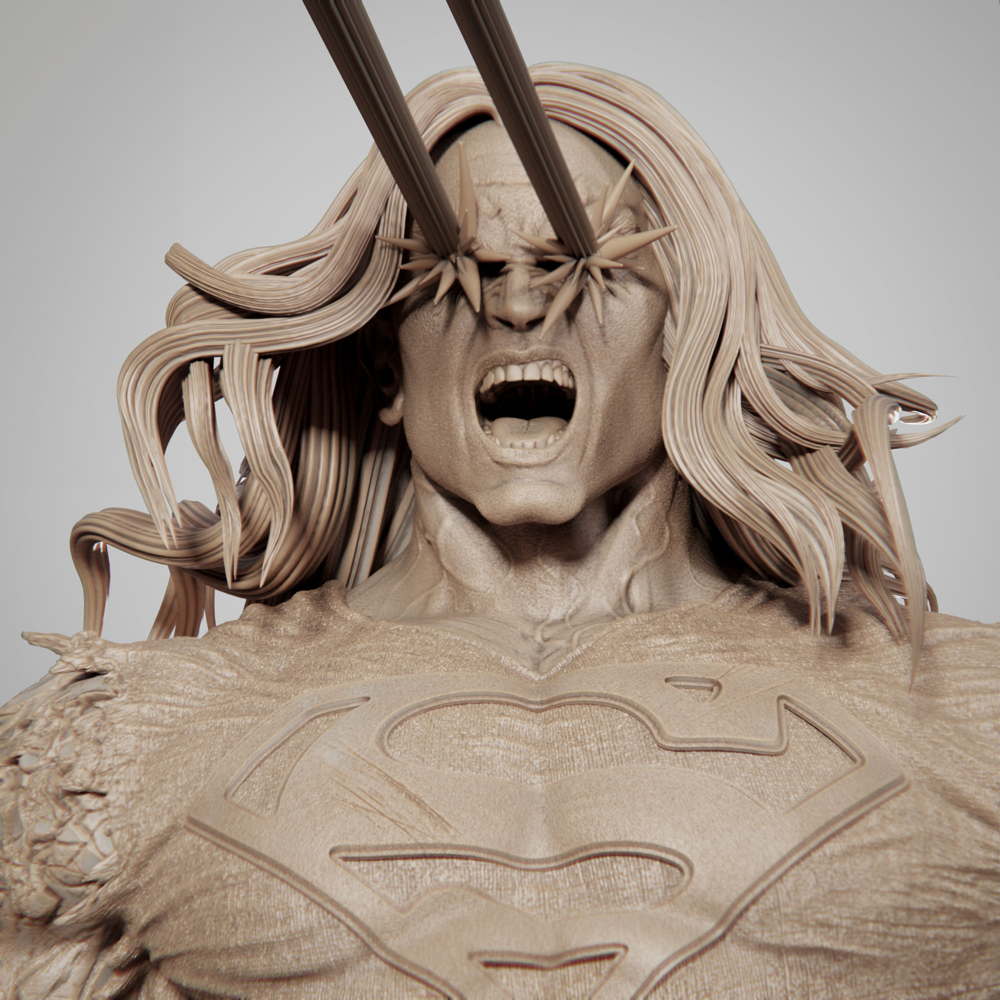 Superman Long Hair Dark Nights - Sculpture