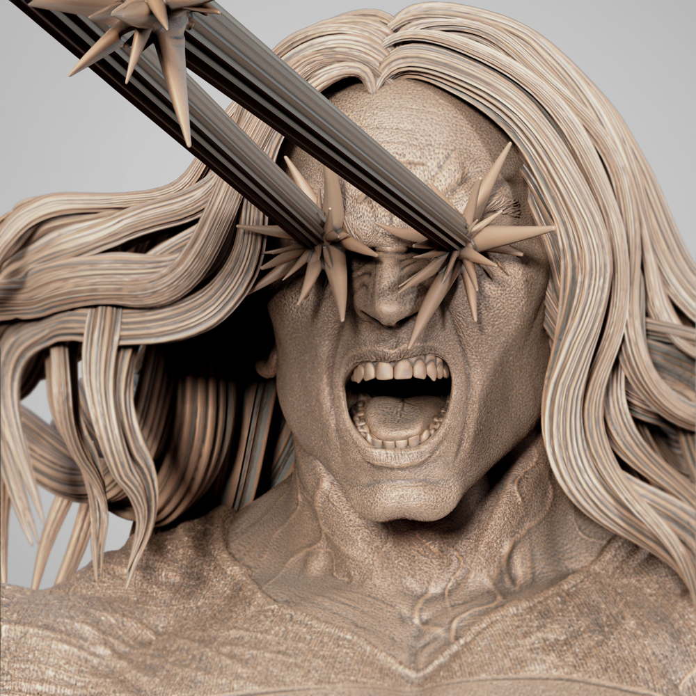 Superman Long Hair Dark Nights - Sculpture