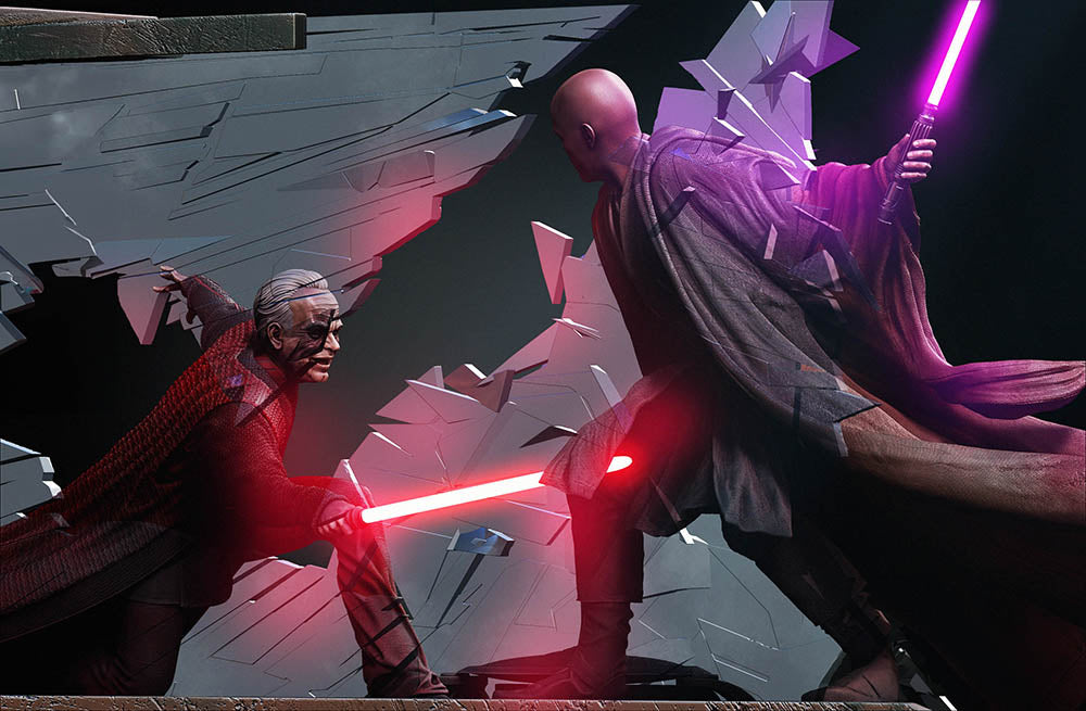 Mace Windu vs Palpatine - Diorama