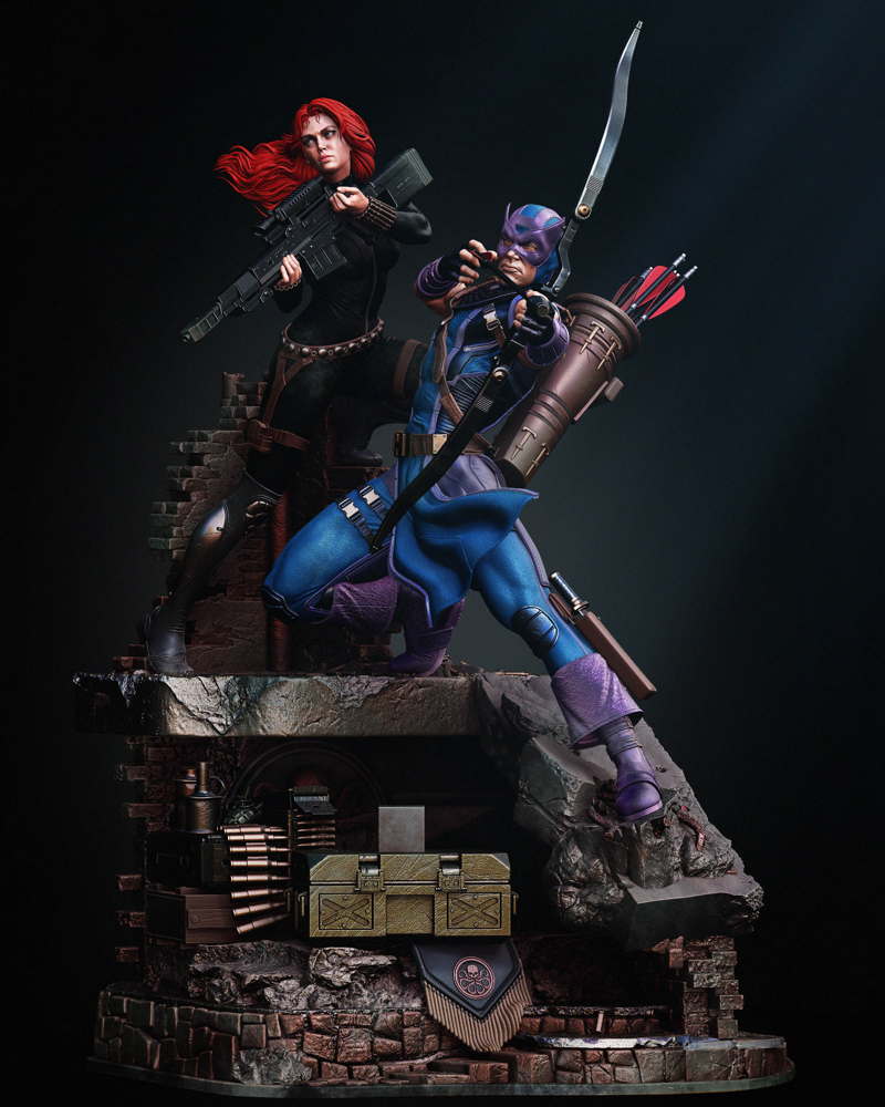 Hawkeye and Black Widow - Diorama