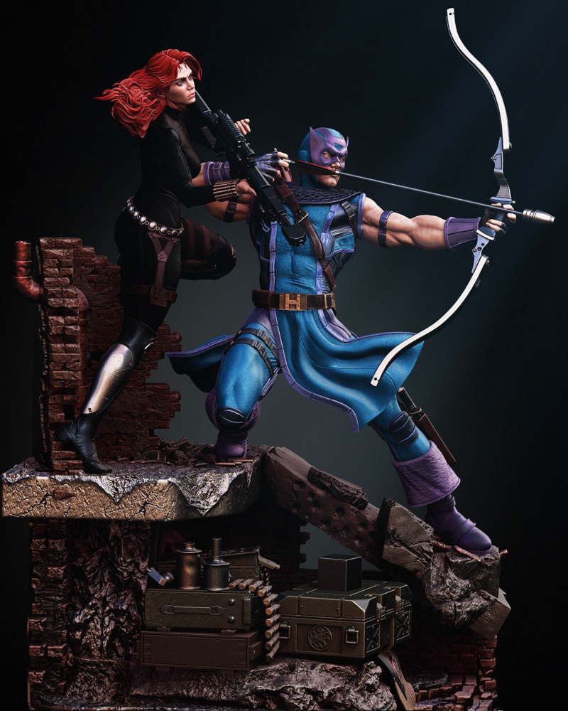 Hawkeye and Black Widow - Diorama