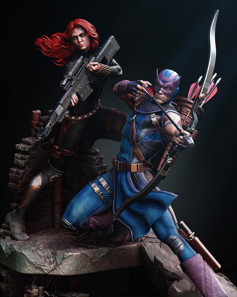 Hawkeye and Black Widow - Diorama