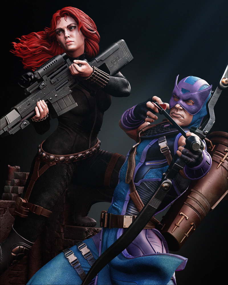 Hawkeye and Black Widow - Diorama