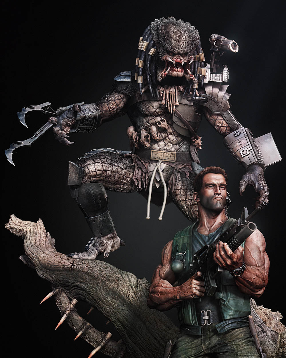 Predator and Dutch Diorama - Sculpture