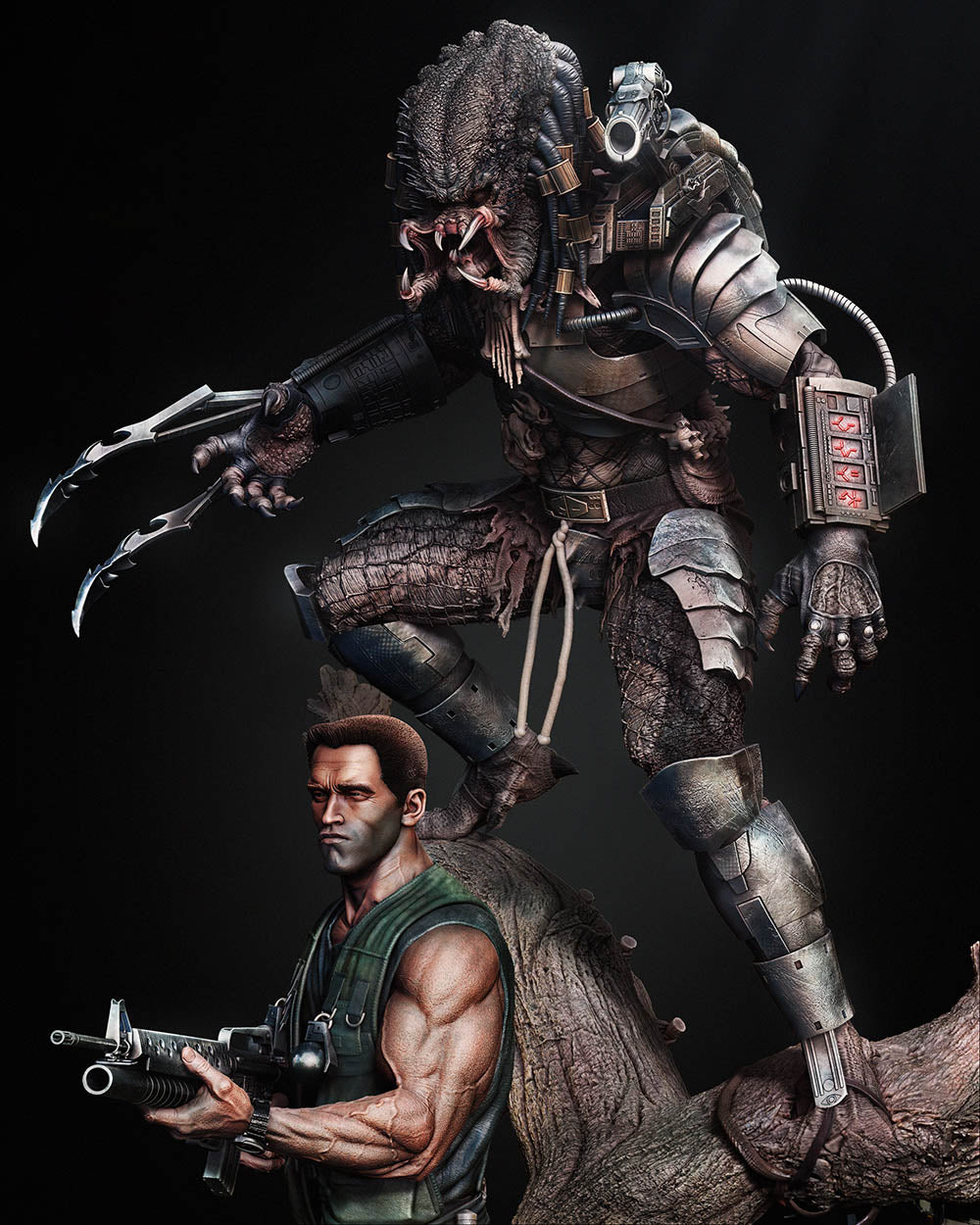 Predator and Dutch Diorama - Sculpture