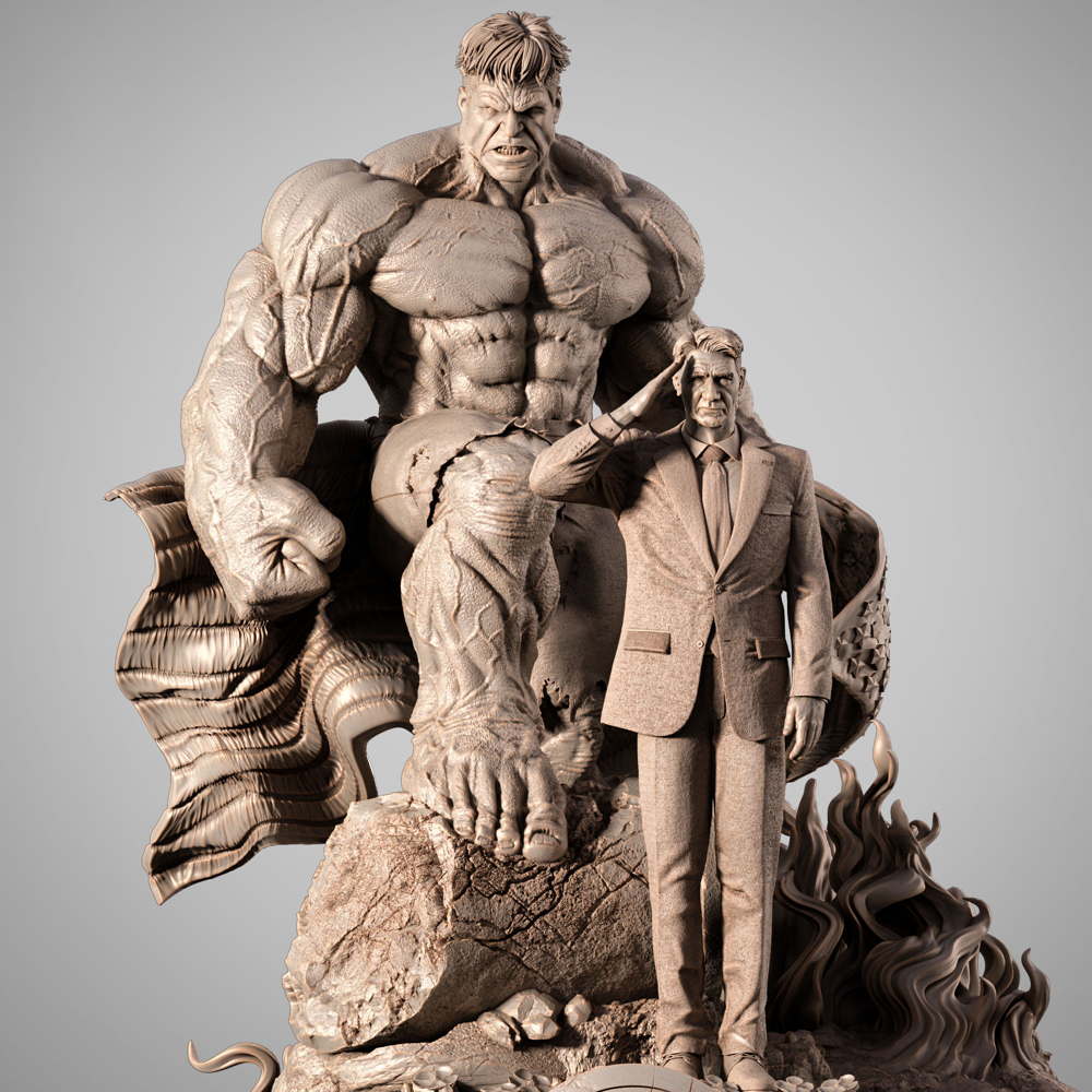 Red Hulk and Ross - Diorama