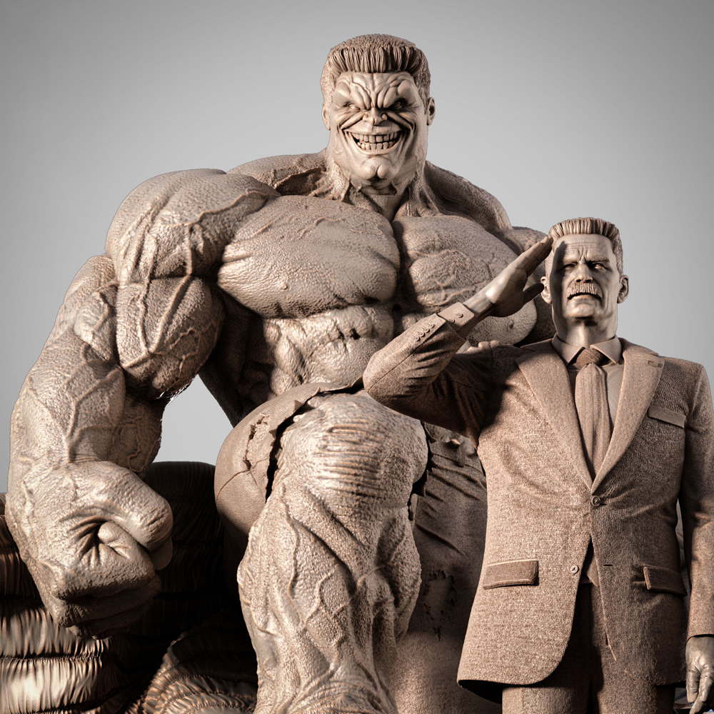 Red Hulk and Ross - Diorama