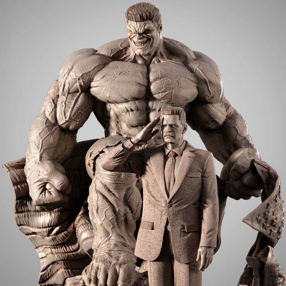 Red Hulk and Ross - Diorama