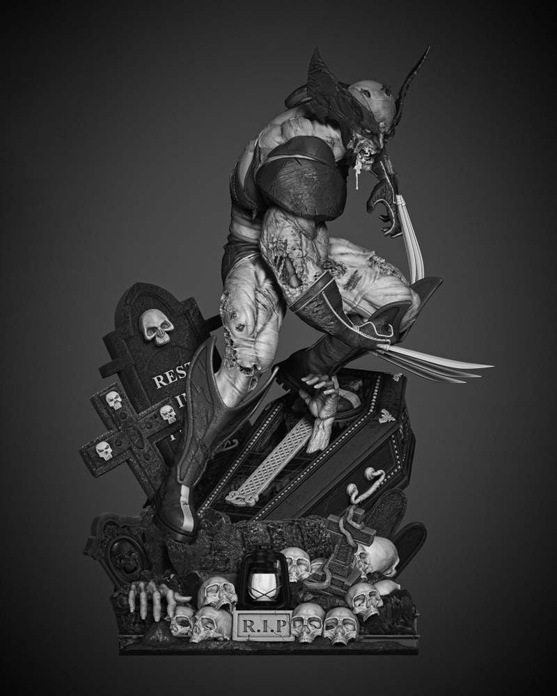 Wolverine Zombie - Sculpture