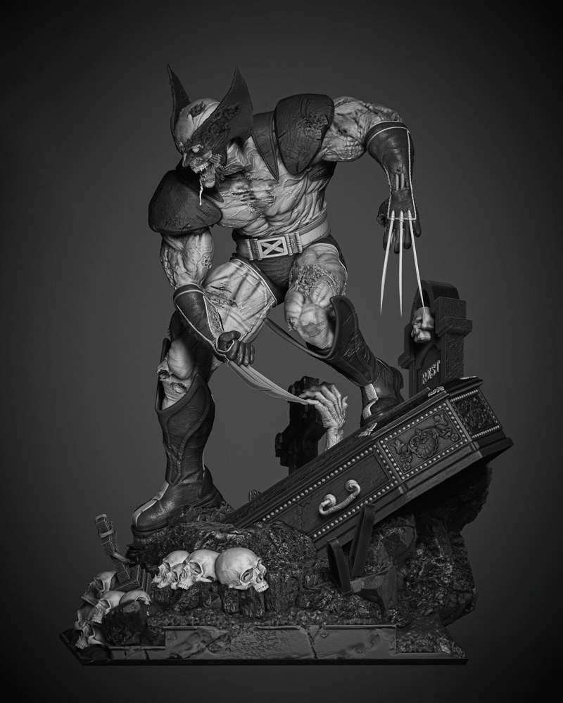 Wolverine Zombie - Sculpture