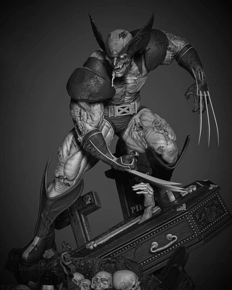 Wolverine Zombie - Sculpture