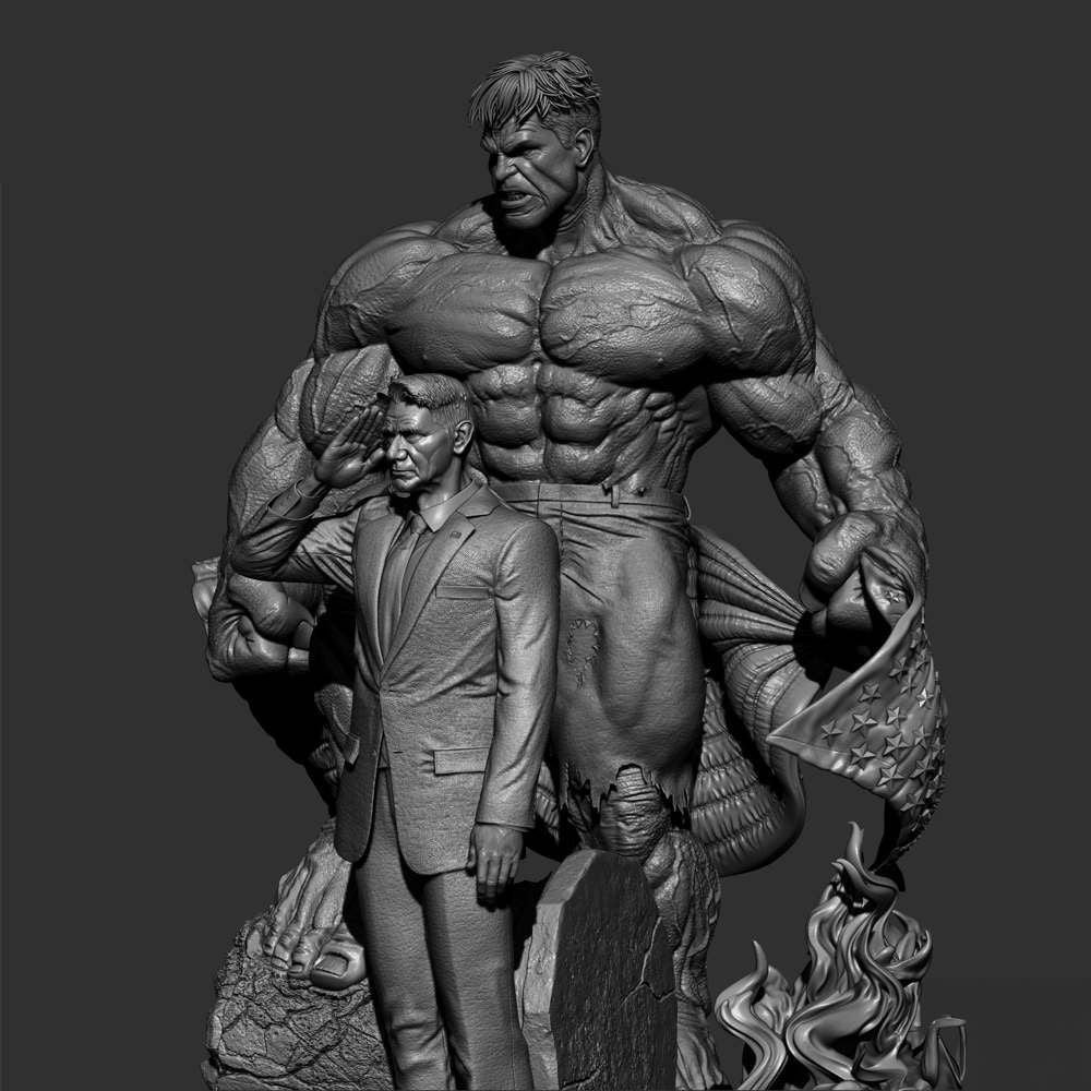 Red Hulk and Ross - Diorama