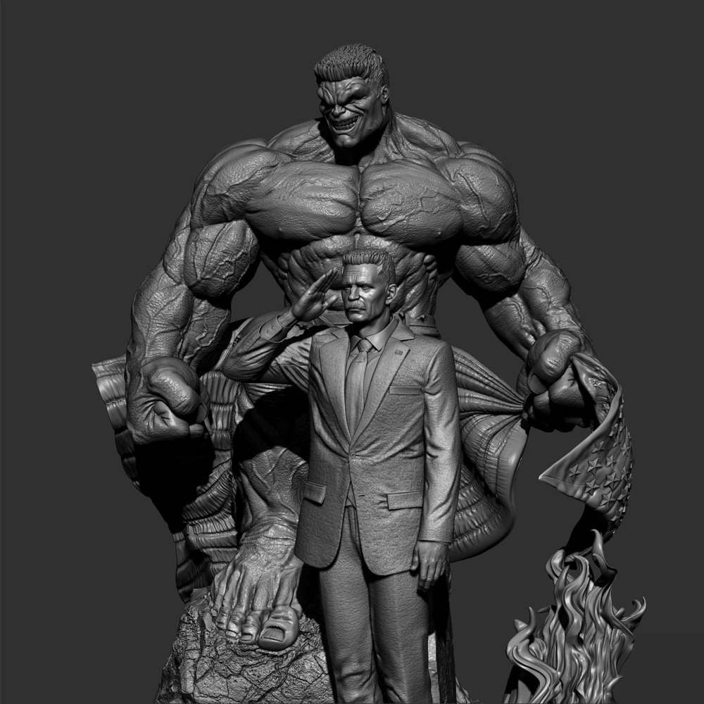 Red Hulk and Ross - Diorama
