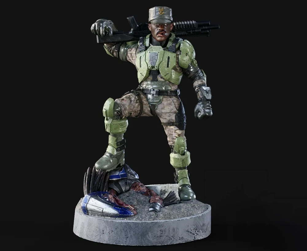 Halo UNSC Marine Sergeant Johnson - Sculpture