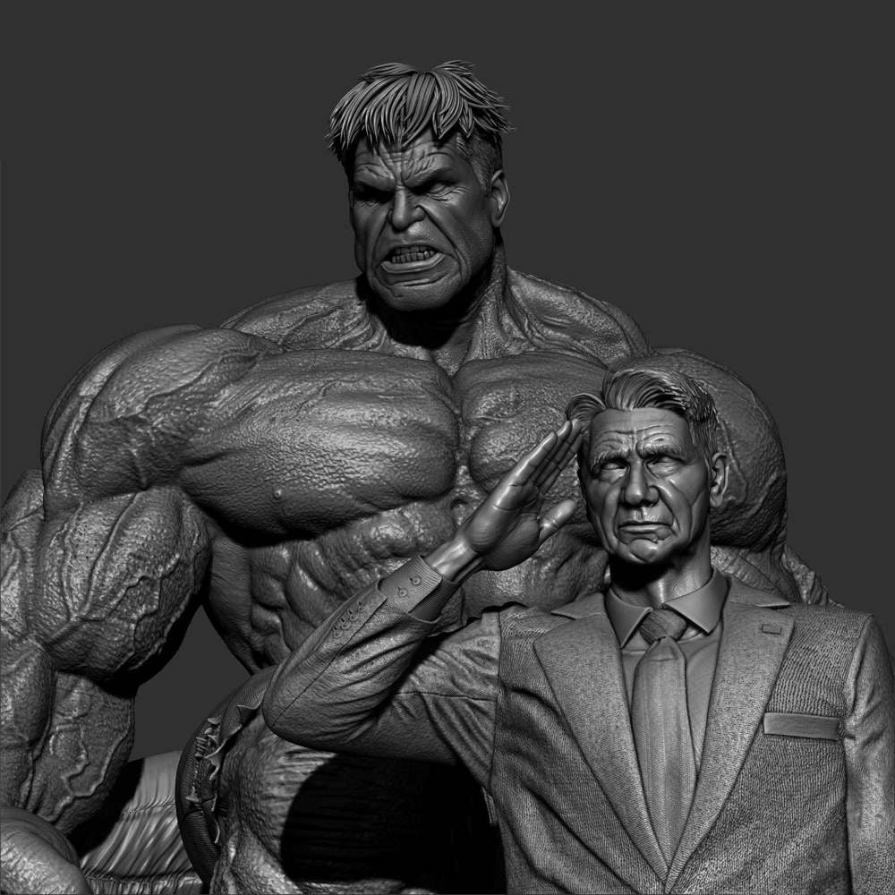 Red Hulk and Ross - Diorama