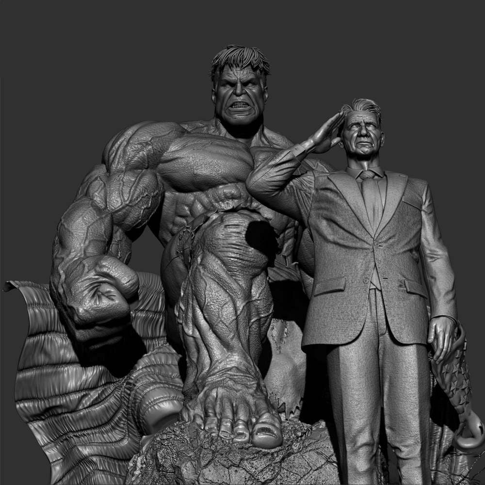 Red Hulk and Ross - Diorama