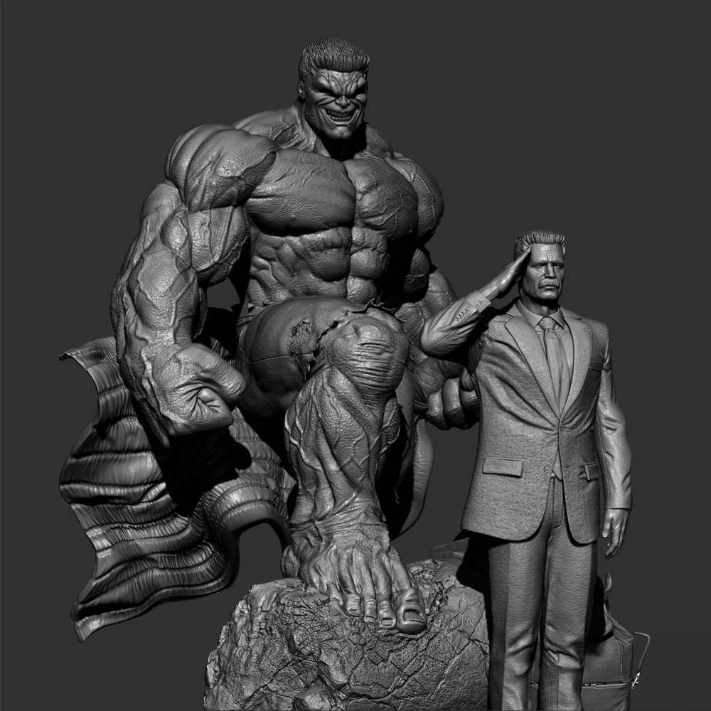 Red Hulk and Ross - Diorama
