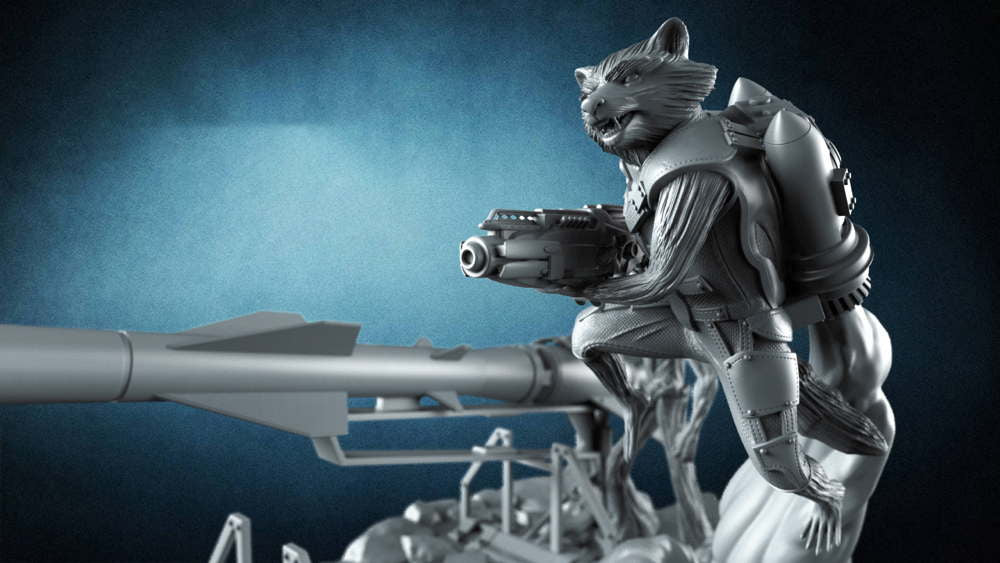 Rocket and Groot - (Missile) - Diorama