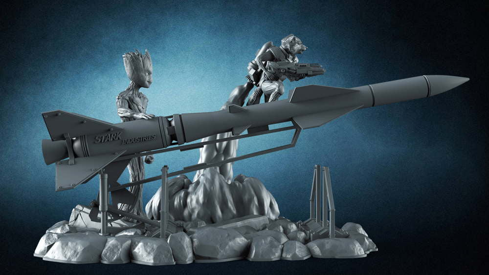 Rocket and Groot - (Missile) - Diorama