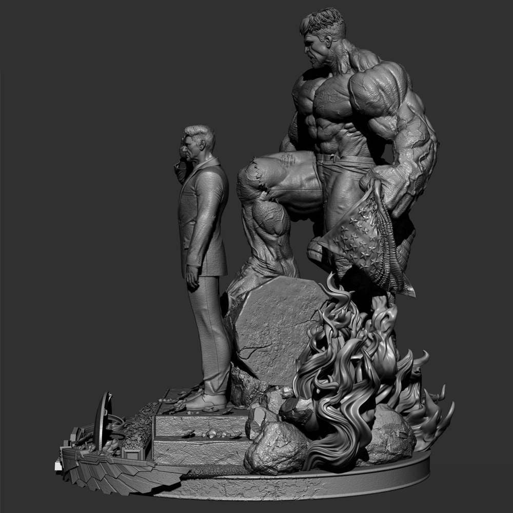 Red Hulk and Ross - Diorama