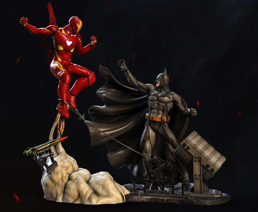 Batman vs Iron Man - Diorama