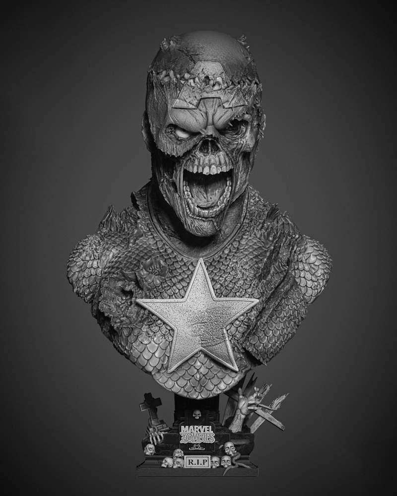 Captain America Zombie - Portrait Bust