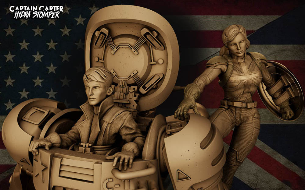 Captain Carter and Hydra Stomper - Diorama