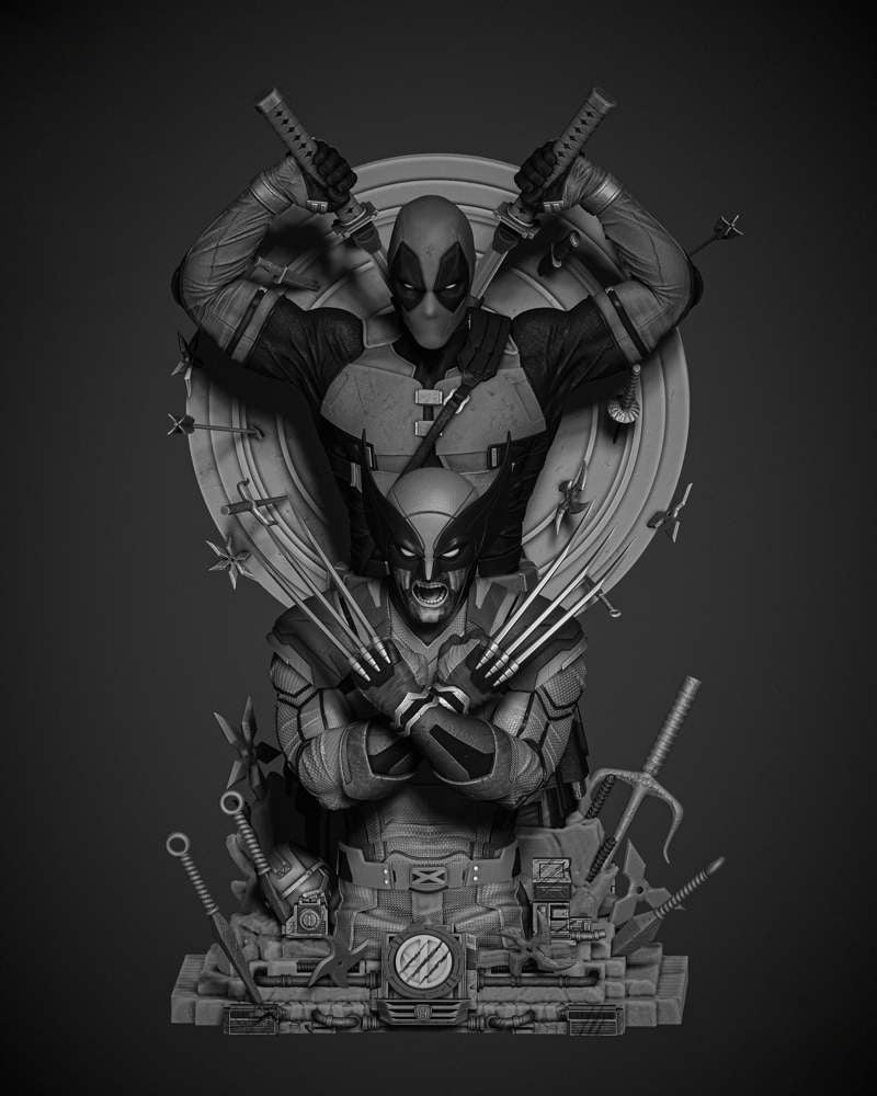 Deadpool and Wolverine - Bust Diorama