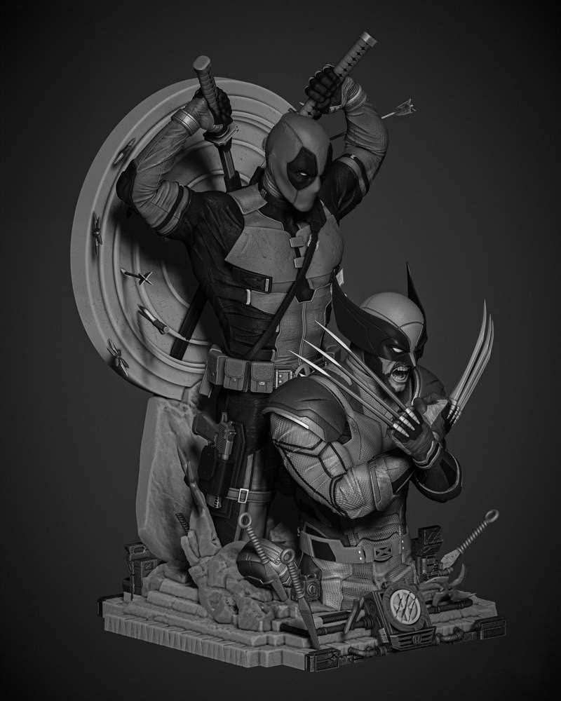 Deadpool and Wolverine - Bust Diorama