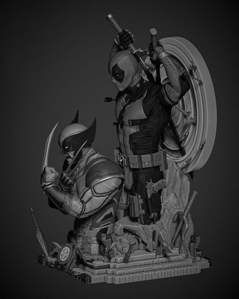 Deadpool and Wolverine - Bust Diorama