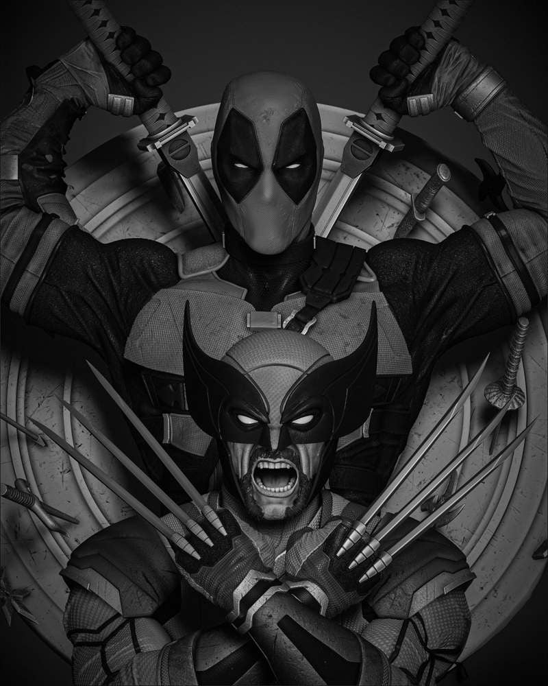 Deadpool and Wolverine - Bust Diorama