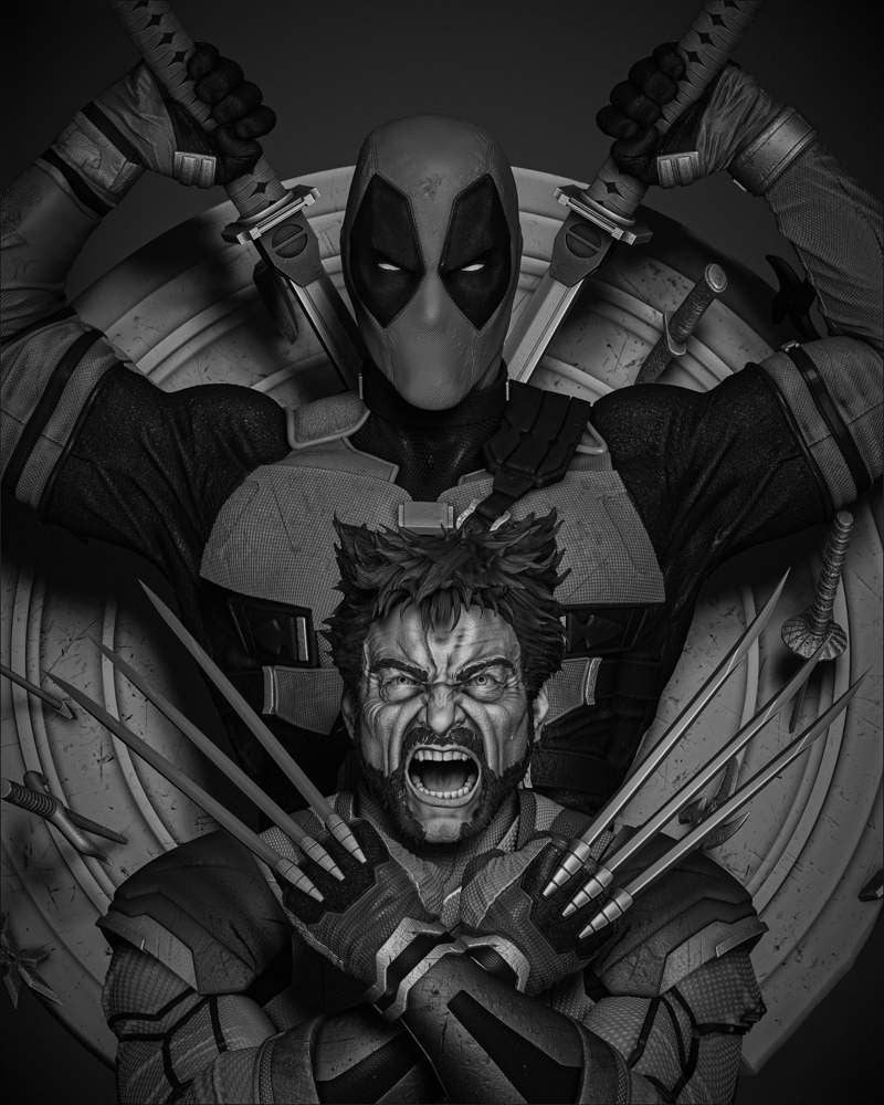 Deadpool and Wolverine - Bust Diorama