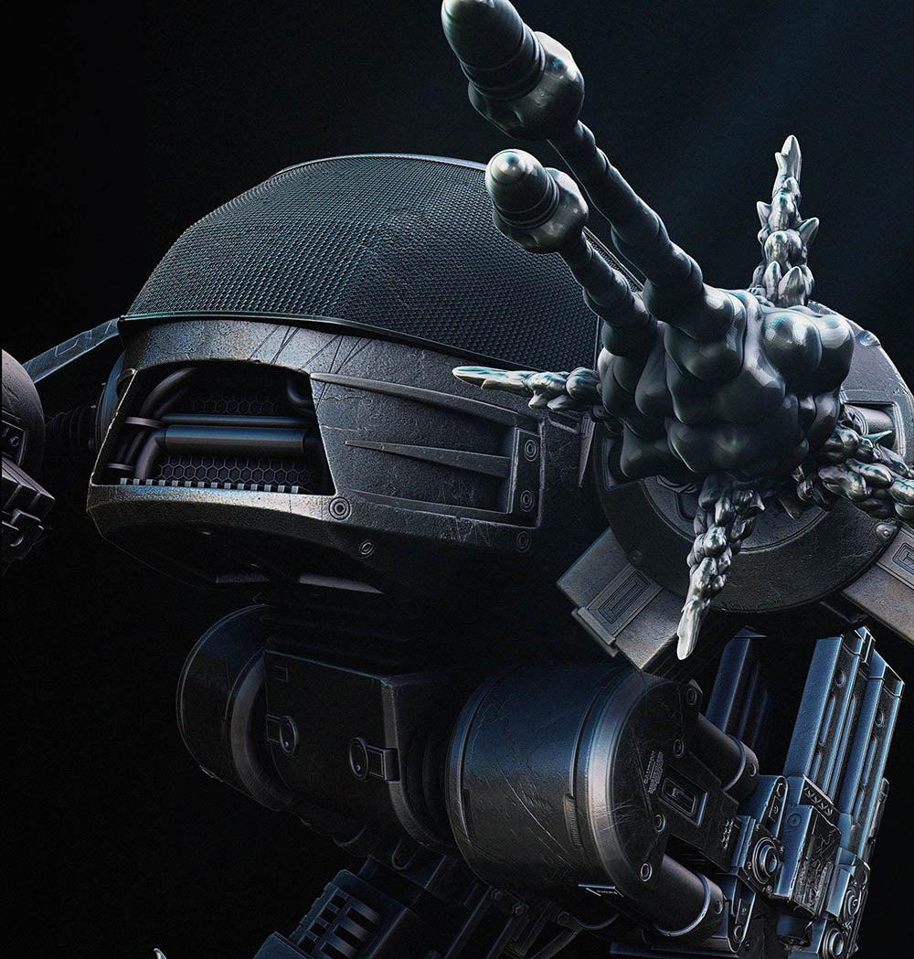 Robocop and ED 209 - Sculpture